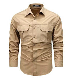 Alternative view of Yazlık Likralı Tactical Çöl Rengi Gömlek