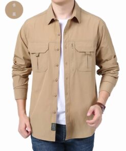 Yazlık Likralı Tactical Çöl Rengi Gömlek