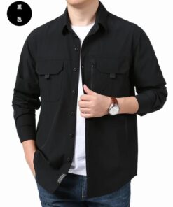 Yazlık Likralı Tactical Siyah Renk Gömlek